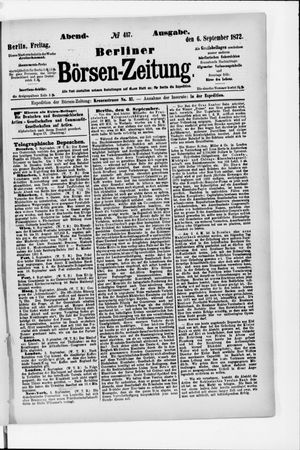 Berliner Börsen-Zeitung vom 06.09.1872