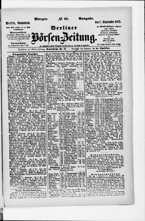 Berliner Börsen-Zeitung vom 07.09.1872