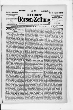 Berliner Börsen-Zeitung vom 14.09.1872