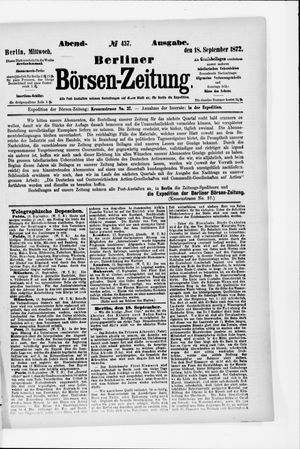 Berliner Börsen-Zeitung on Sep 18, 1872