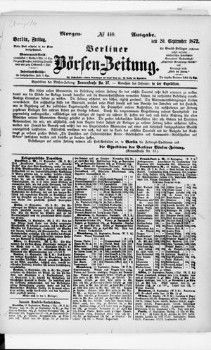 Berliner Börsen-Zeitung vom 20.09.1872