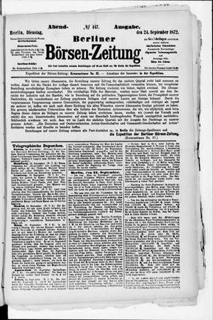 Berliner Börsen-Zeitung vom 24.09.1872