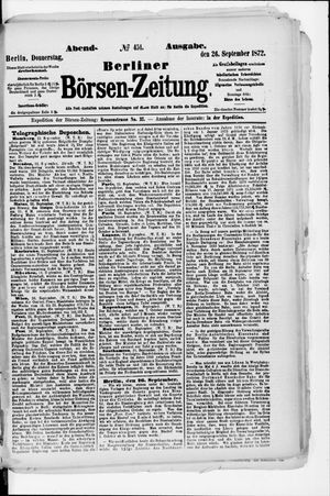 Berliner Börsen-Zeitung on Sep 26, 1872