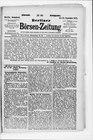 Berliner Börsen-Zeitung on Sep 28, 1872