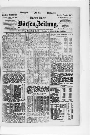 Berliner Börsen-Zeitung on Oct 5, 1872
