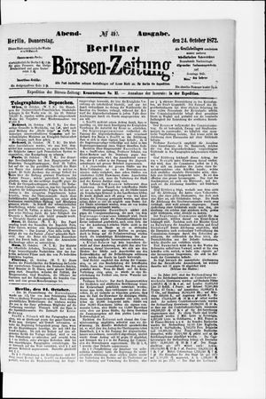 Berliner Börsen-Zeitung vom 24.10.1872