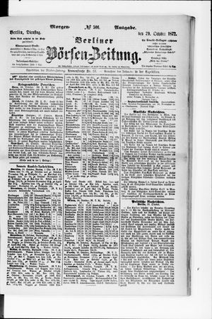 Berliner Börsen-Zeitung vom 29.10.1872