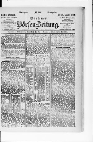 Berliner Börsen-Zeitung vom 30.10.1872