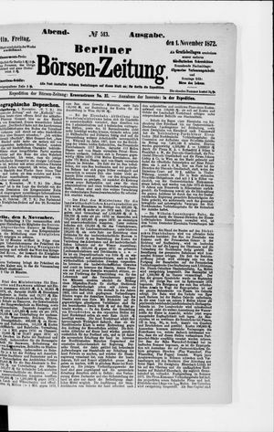 Berliner Börsen-Zeitung vom 01.11.1872