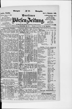 Berliner Börsen-Zeitung vom 05.11.1872