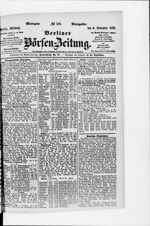 Berliner Börsen-Zeitung vom 06.11.1872