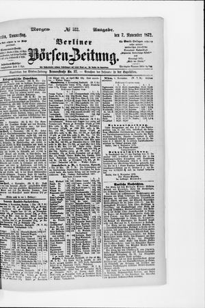 Berliner Börsen-Zeitung vom 07.11.1872
