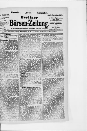 Berliner Börsen-Zeitung vom 09.11.1872