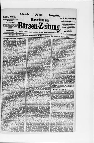 Berliner Börsen-Zeitung vom 11.11.1872