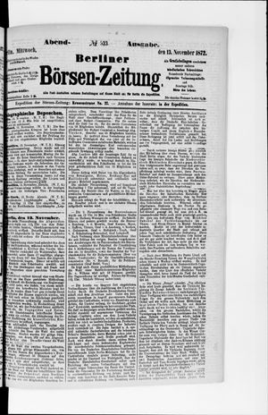 Berliner Börsen-Zeitung vom 13.11.1872