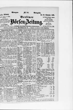 Berliner Börsen-Zeitung vom 20.11.1872