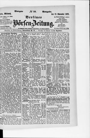 Berliner Börsen-Zeitung vom 27.11.1872