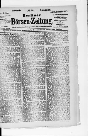 Berliner Börsen-Zeitung on Nov 29, 1872