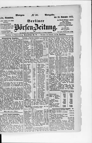 Berliner Börsen-Zeitung vom 30.11.1872