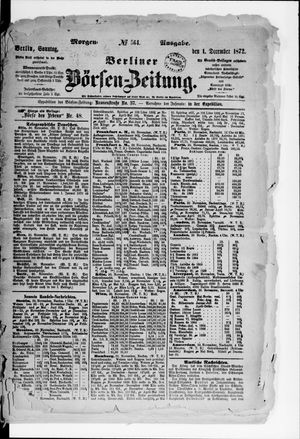 Berliner Börsen-Zeitung vom 01.12.1872