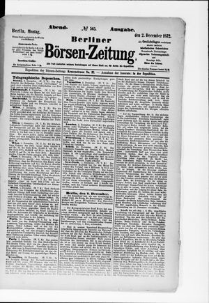 Berliner Börsen-Zeitung vom 02.12.1872