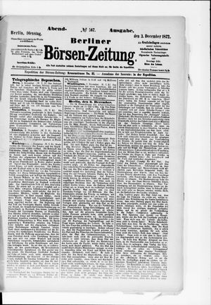 Berliner Börsen-Zeitung vom 03.12.1872