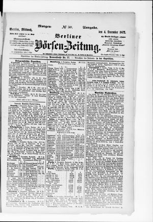 Berliner Börsen-Zeitung vom 04.12.1872