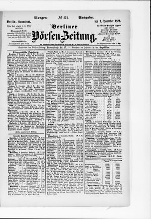 Berliner Börsen-Zeitung vom 07.12.1872
