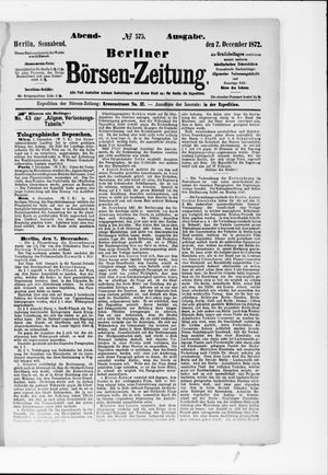 Berliner Börsen-Zeitung vom 07.12.1872