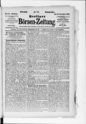 Berliner Börsen-Zeitung vom 10.12.1872