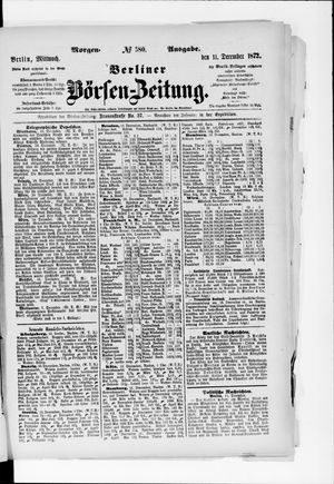 Berliner Börsen-Zeitung vom 11.12.1872