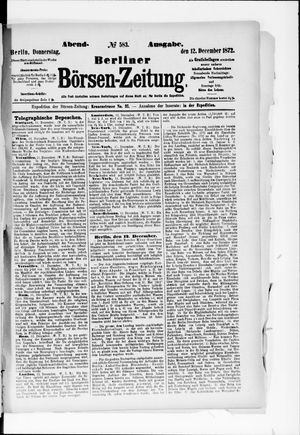 Berliner Börsen-Zeitung on Dec 12, 1872