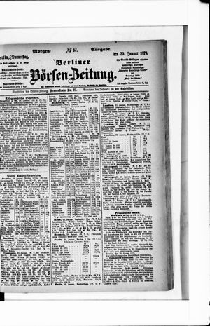 Berliner Börsen-Zeitung vom 23.01.1873