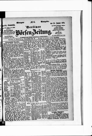 Berliner Börsen-Zeitung vom 25.01.1873