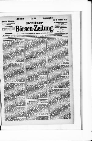 Berliner Börsen-Zeitung vom 11.02.1873