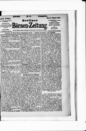 Berliner Börsen-Zeitung vom 21.02.1873