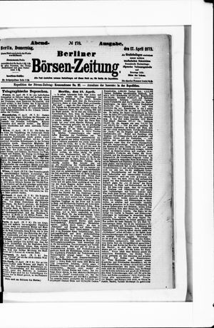 Berliner Börsen-Zeitung on Apr 17, 1873