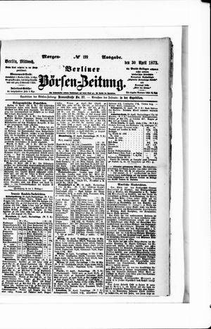 Berliner Börsen-Zeitung vom 30.04.1873