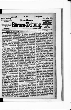 Berliner Börsen-Zeitung vom 13.05.1873