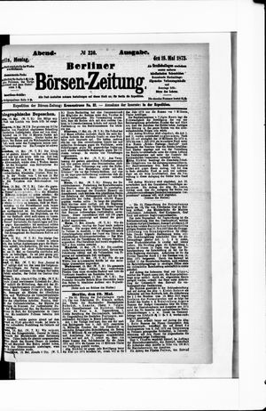 Berliner Börsen-Zeitung on May 19, 1873