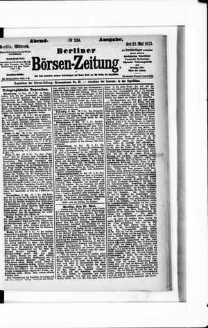 Berliner Börsen-Zeitung on May 21, 1873