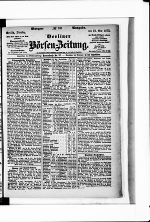 Berliner Börsen-Zeitung on May 27, 1873