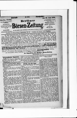 Berliner Börsen-Zeitung vom 20.06.1873