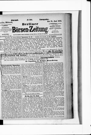 Berliner Börsen-Zeitung vom 25.06.1873