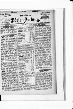 Berliner Börsen-Zeitung vom 30.07.1873