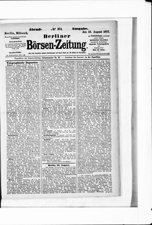 Berliner Börsen-Zeitung vom 13.08.1873