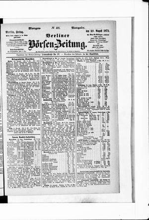 Berliner Börsen-Zeitung vom 29.08.1873