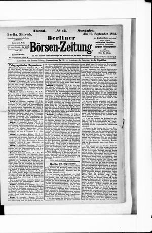 Berliner Börsen-Zeitung on Sep 10, 1873