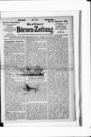 Berliner Börsen-Zeitung on Sep 25, 1873