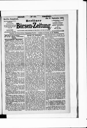 Berliner Börsen-Zeitung vom 27.09.1873